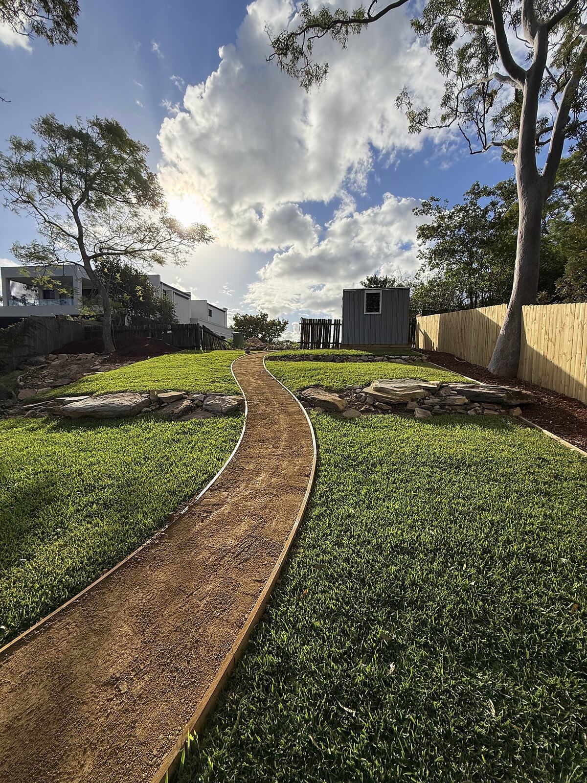 Curved path & new turf